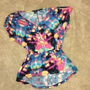 Batwing high/low tunic top